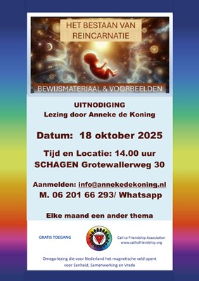 CtoF Flyer A4 Lezing 2025 oktober 18e - Anneke de Koning - Het bestaan van Reincarnatie