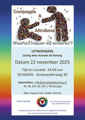 CtoF Flyer A4 Lezing 2025 november 22e - Anneke de Koning - Compassie & Altruïsme