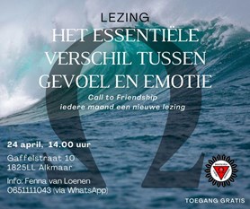 CtoF Lezing Verschil tussen Gevoel en Emotie 24 april 2024 Alkmaar 